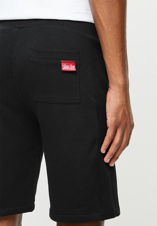 Aca Joe - Aca Joe unbrushed fleece shorts - black