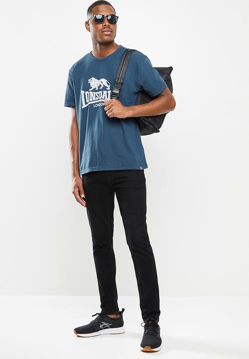 Lonsdale - Garment dye crew neck tee - navy