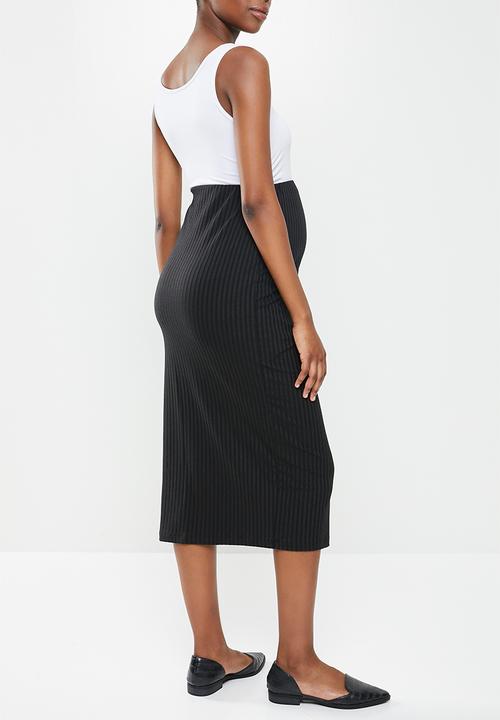 Superbalist - Maternity ribbed pencil skirt - black