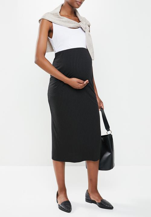 Superbalist - Maternity ribbed pencil skirt - black