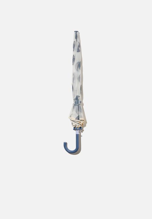 Cotton On - Kids cloudburst umbrella - steel smiley