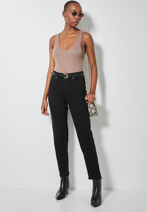 Superbalist - 2 Pack lycra rib low scoop bodysuit - white & mink