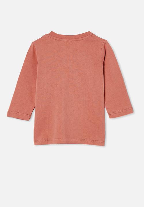 Cotton On - Jamie long sleeve tee - clay pigeon/babes unite