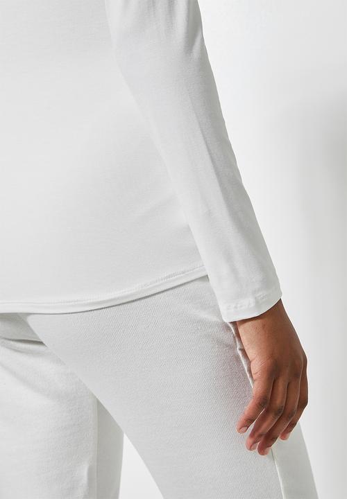 Superbalist - 2 Pack fitted viscose v-neck tee's - mocha & milk