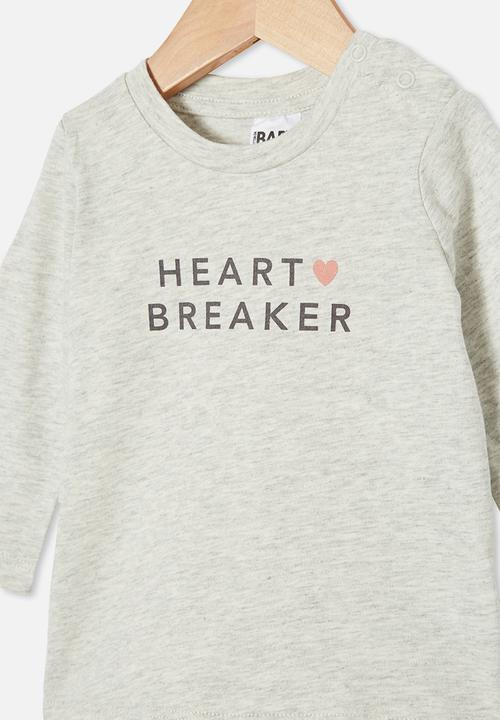 Cotton On - Jamie long sleeve tee - cloud marle/heart breaker