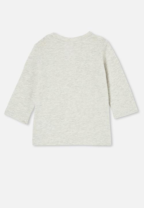 Cotton On - Jamie long sleeve tee - cloud marle/heart breaker