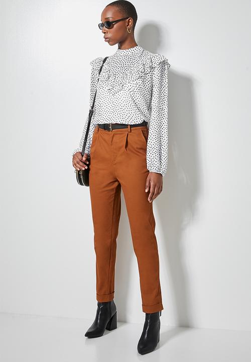 Superbalist - Femme ruffle blouse - white & black 