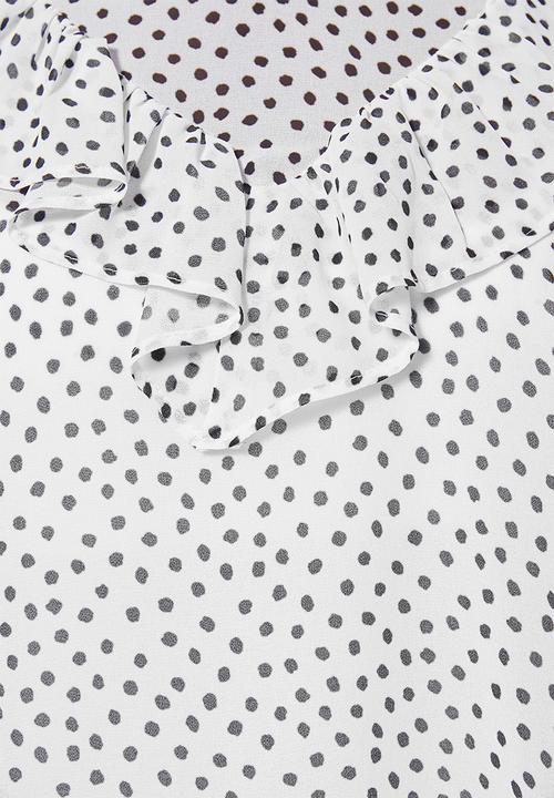 Superbalist - Femme ruffle blouse - white & black 