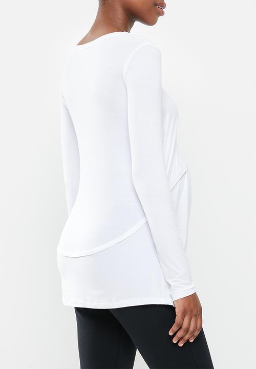 Cotton On - Maternity 2 in 1 long sleeve top 2 pack - white & blue 