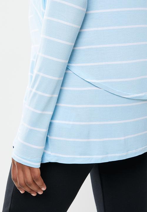 Cotton On - Maternity 2 in 1 long sleeve top 2 pack - white & blue 