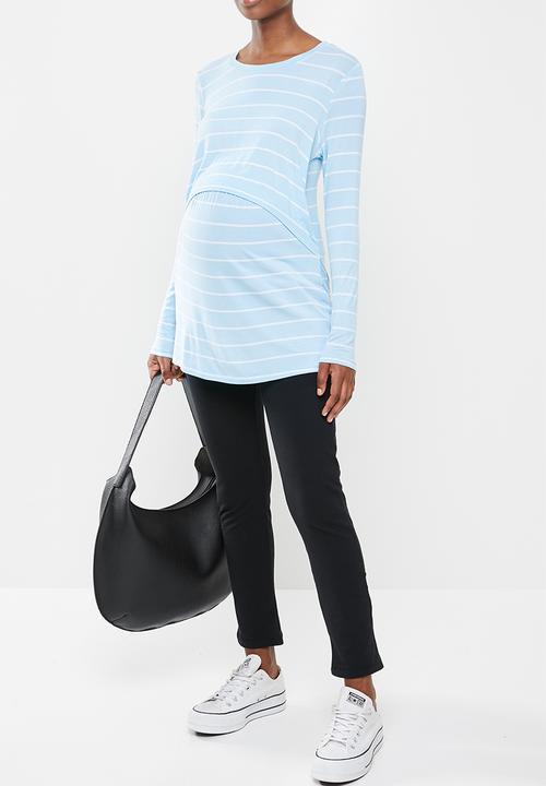 Cotton On - Maternity 2 in 1 long sleeve top 2 pack - white & blue 