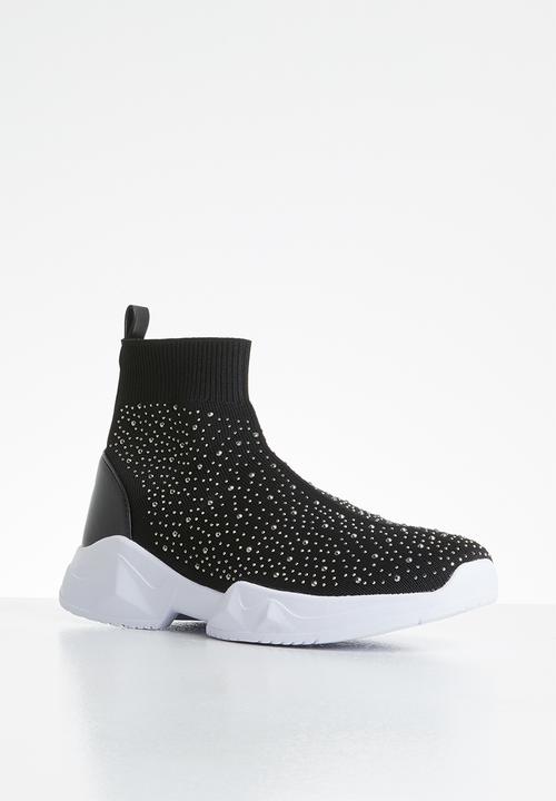 SISSY BOY - Spaced out sock boot - black