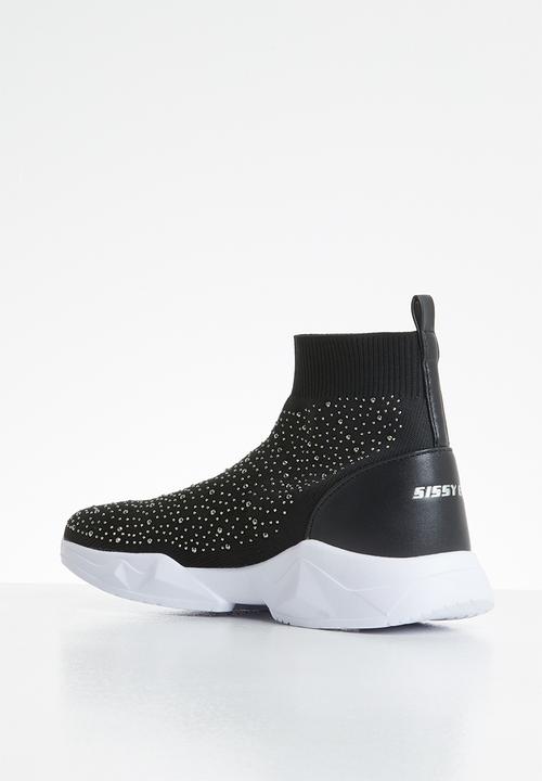 SISSY BOY - Spaced out sock boot - black