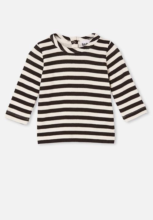Cotton On - Lenny long sleeve top - hannah stripe black/white