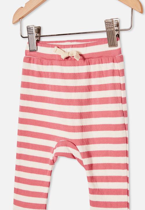 Cotton On - Johnny legging - hannah stripe mauve plum/vanilla