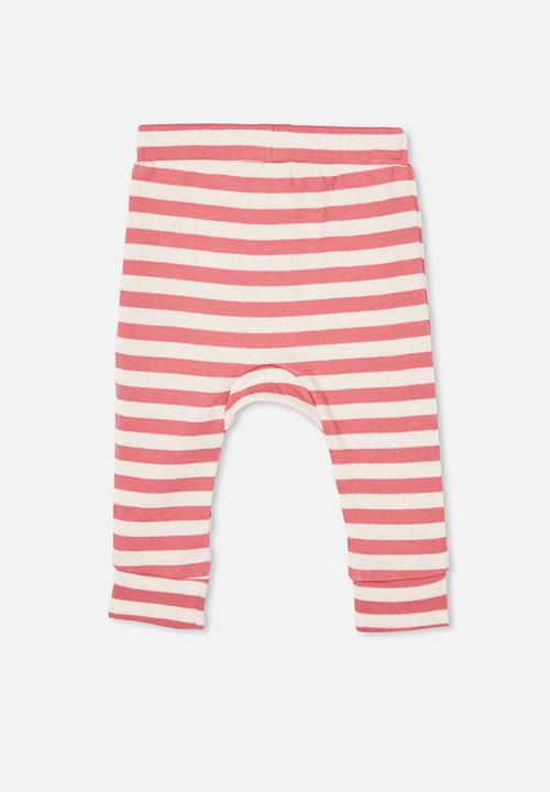Cotton On - Johnny legging - hannah stripe mauve plum/vanilla