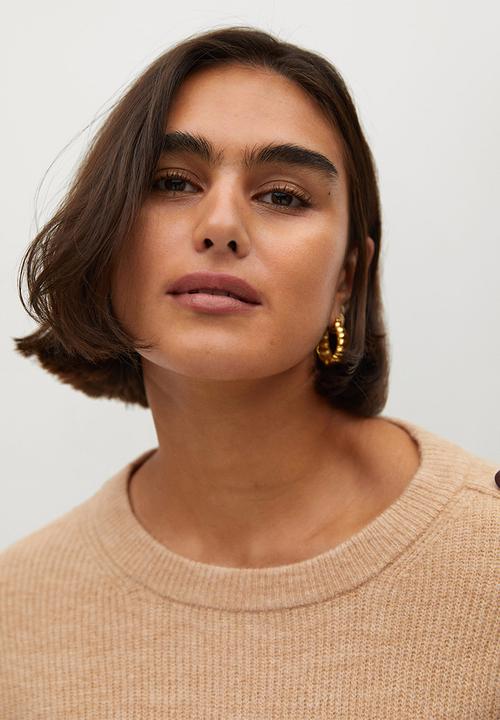 Violeta by Mango - Plus Sweater indi - brown