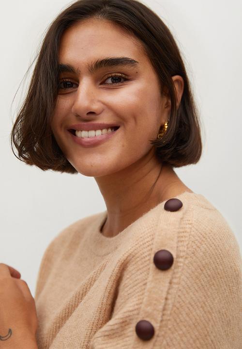 Violeta by Mango - Plus Sweater indi - brown