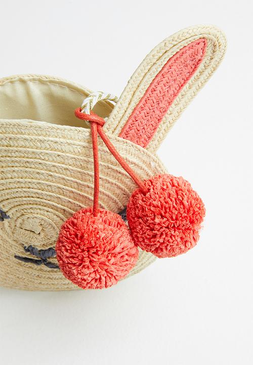 Cotton On - Raffia bunny jayme critter bag - neutral & orange