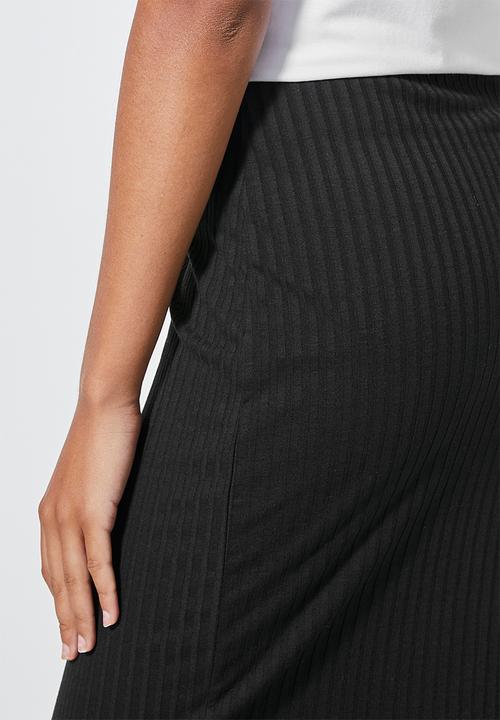 Superbalist - Rib bodycon skirt - black