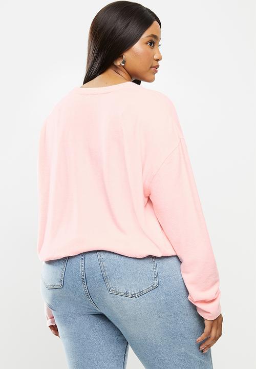 Cotton On - Curve super soft draw cord crew - pink