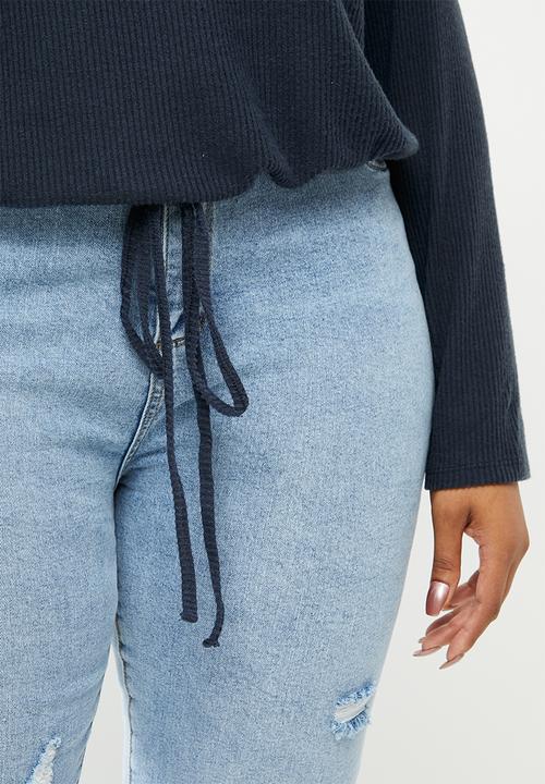 Cotton On - Curve super soft draw cord crew - blue