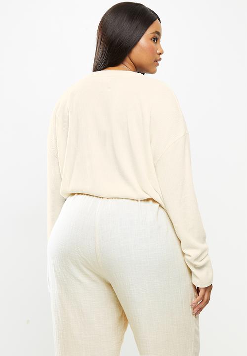 Cotton On - Curve super soft draw cord crew - neutral