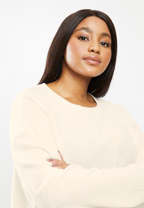 Cotton On - Curve super soft draw cord crew - neutral