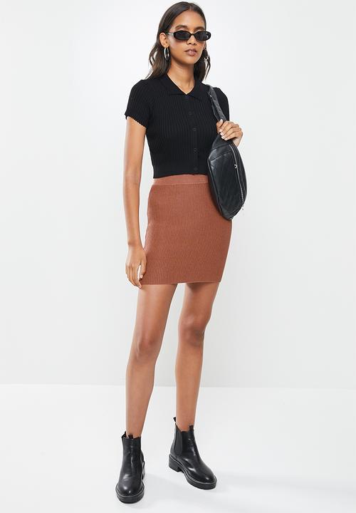 Cotton On - Button me up rib polo - black