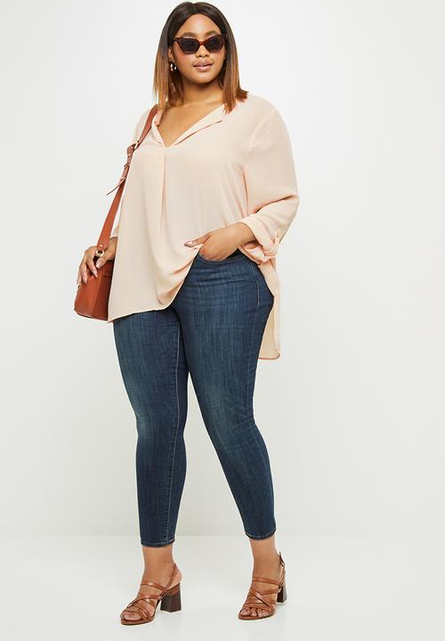 edit Plus - Rolled sleeve  blouse - swan