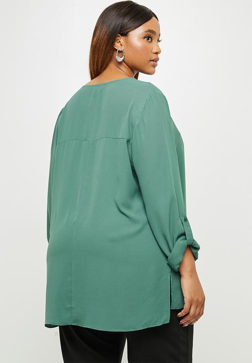 edit Plus - Rolled sleeve  blouse - seapine