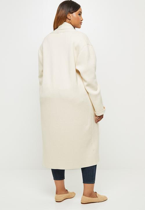edit Plus - Collar knit cardigan - stone