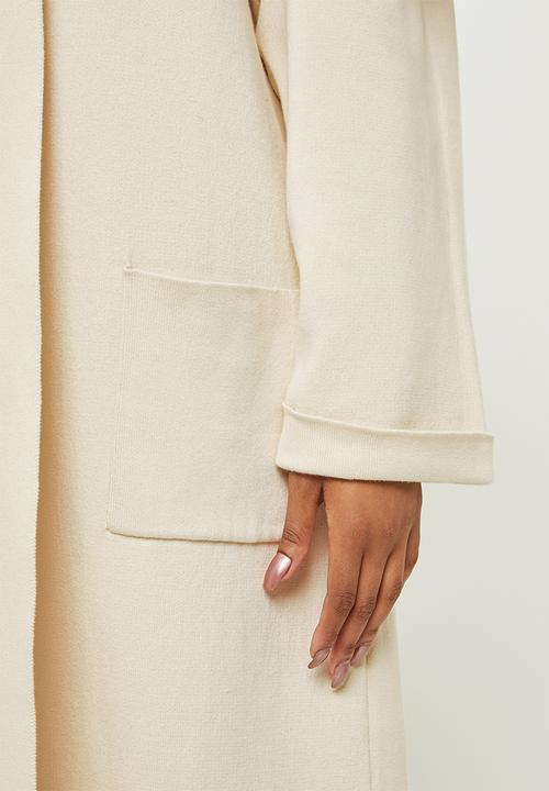 edit Plus - Collar knit cardigan - stone