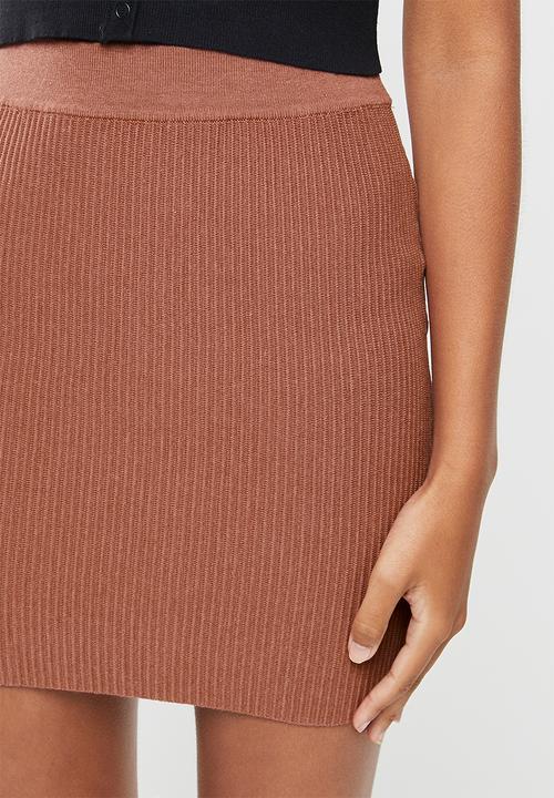 Cotton On - Blair knit mini skirt - rust