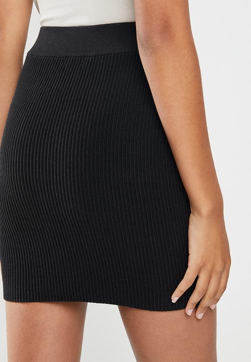 Cotton On - Blair knit mini skirt - black