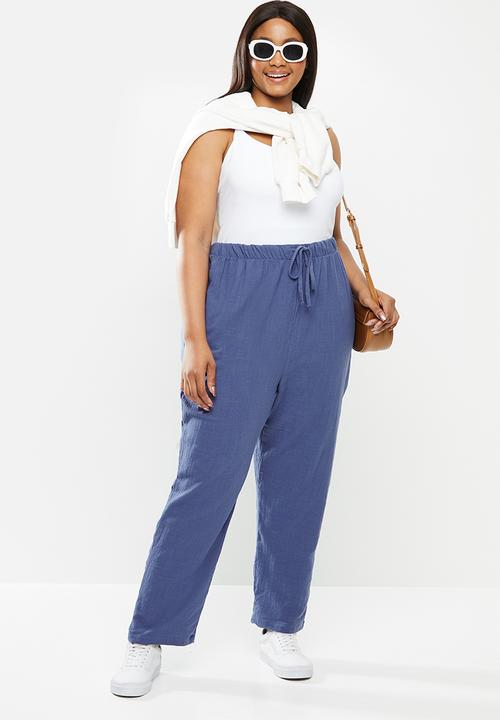 Cotton On - Curve cali pull on pants - blue 