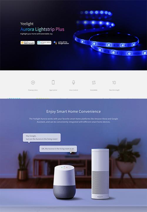 Yeelight - Led aurora lightstrip plus (eu plug) - smart  2m long  expandable