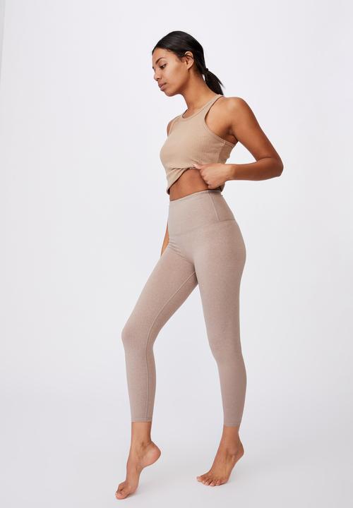 Cotton On - Active high waist 7/8 tight - mushroom marle