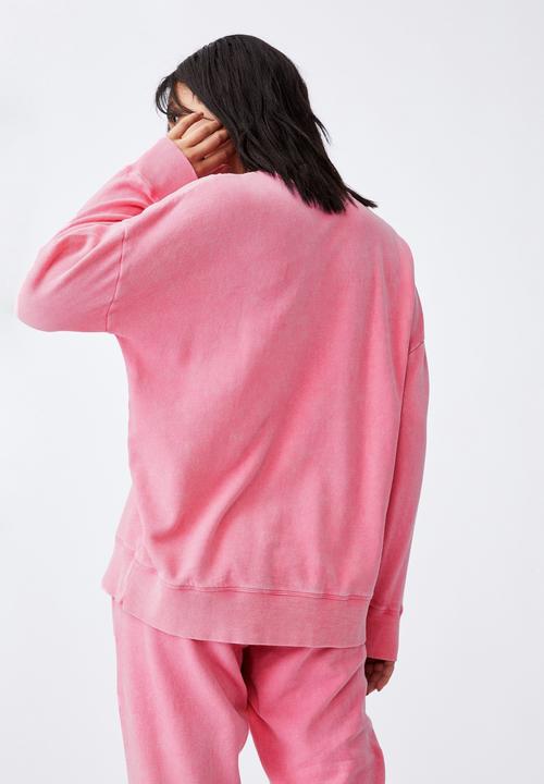 Cotton On - Lifestyle long sleeve crew top - aurora pink wash