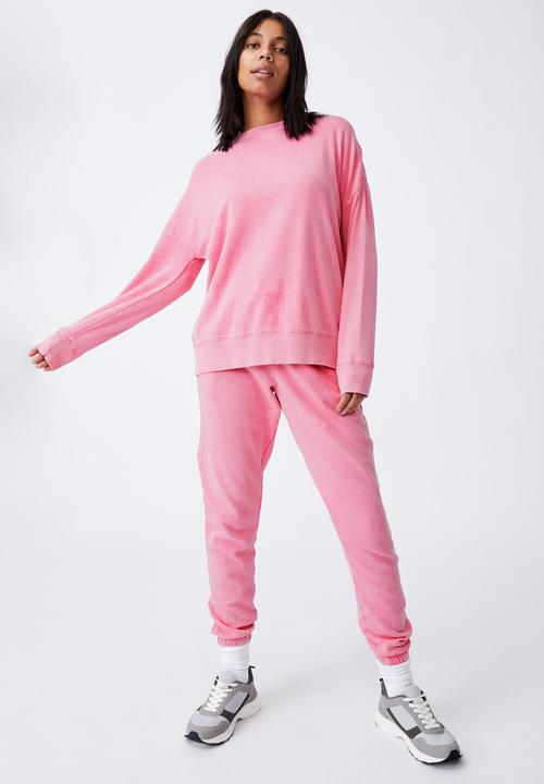 Cotton On - Lifestyle long sleeve crew top - aurora pink wash
