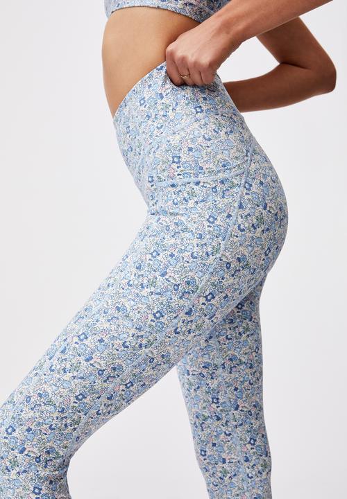 Cotton On - Lifestyle pocket 7/8 tight - wild ditsy tonal blues