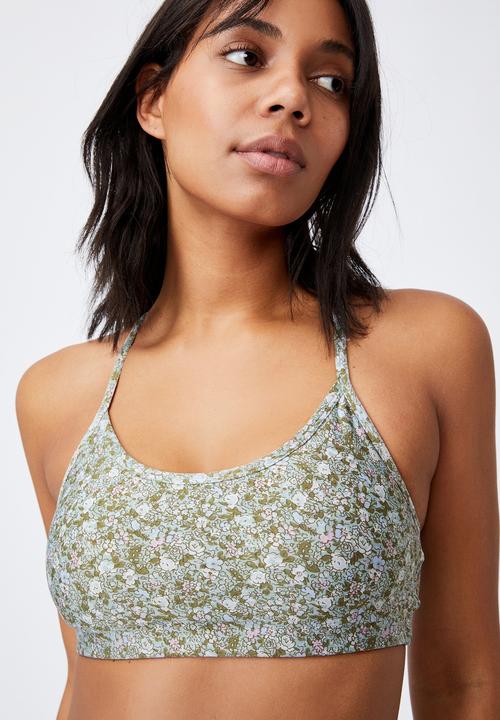 Cotton On - Workout yoga crop - wild ditsy oregano