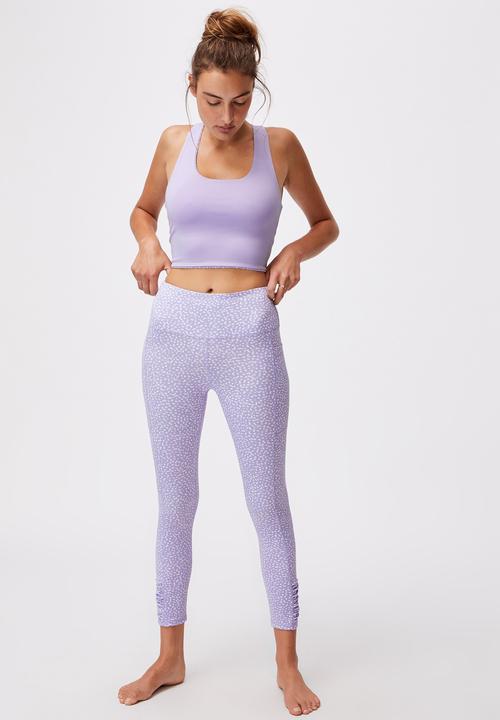 Cotton On - Love you a latte 7/8 active tight - dot to dot chalky lavender