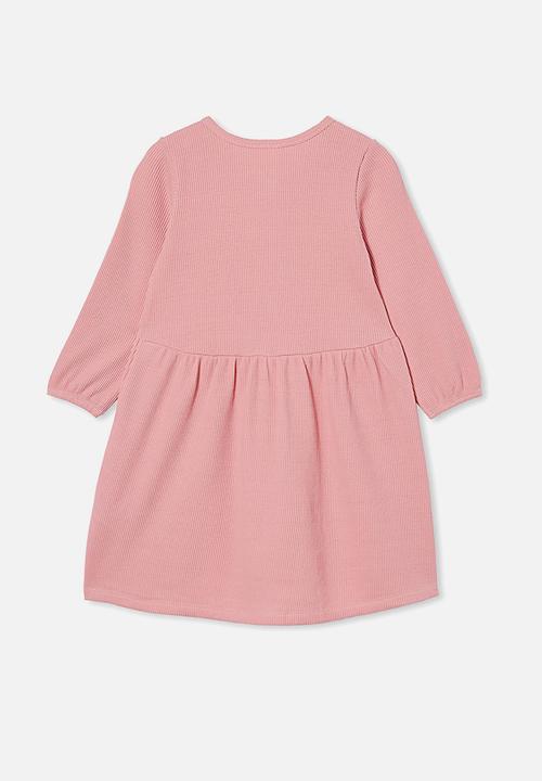 Cotton On - Payton long sleeve dress - pink
