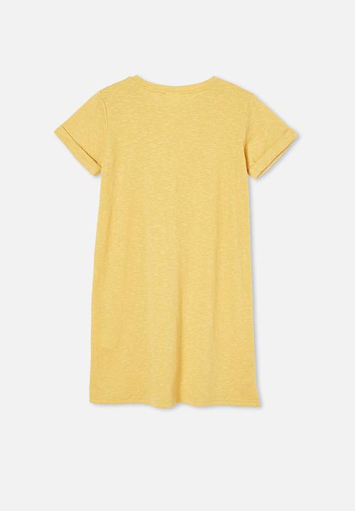 Free by Cotton On - Toni T-shirt sleeve dress - yellow 
