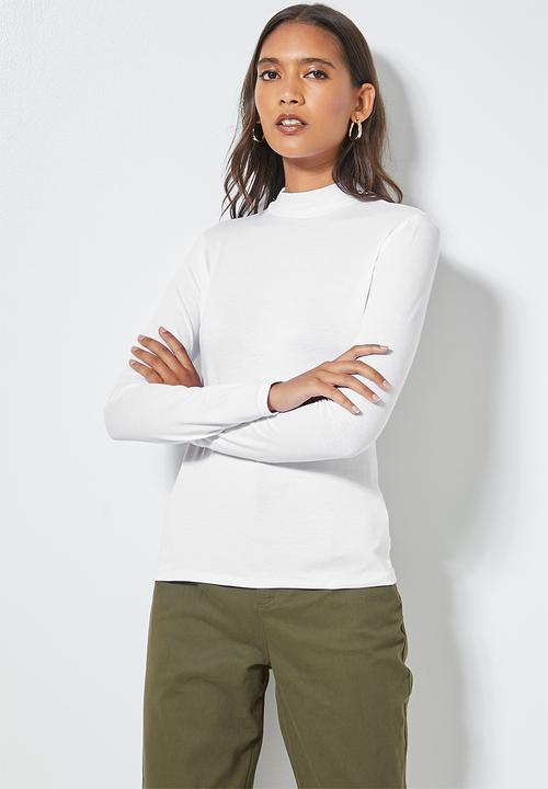 Superbalist - 3 pack viscose funnel neck tee's - black/white/grey mel