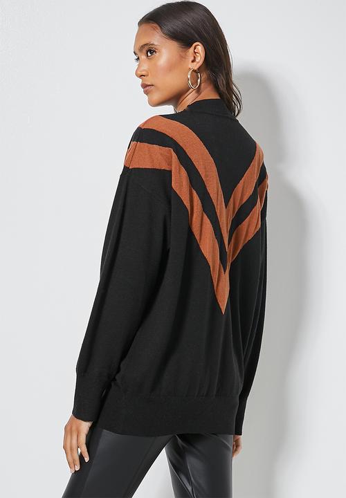 Superbalist - Chevron jumper - black & rust
