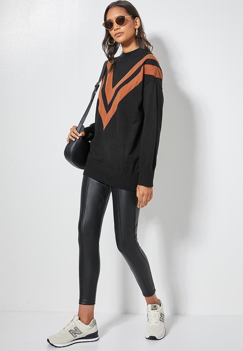Superbalist - Chevron jumper - black & rust