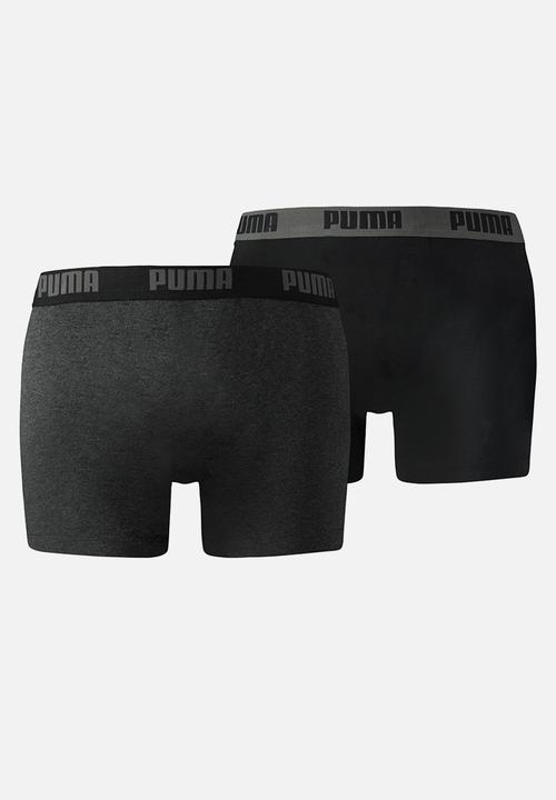 PUMA - Puma basic boxer 2 pack - dark grey melange & black