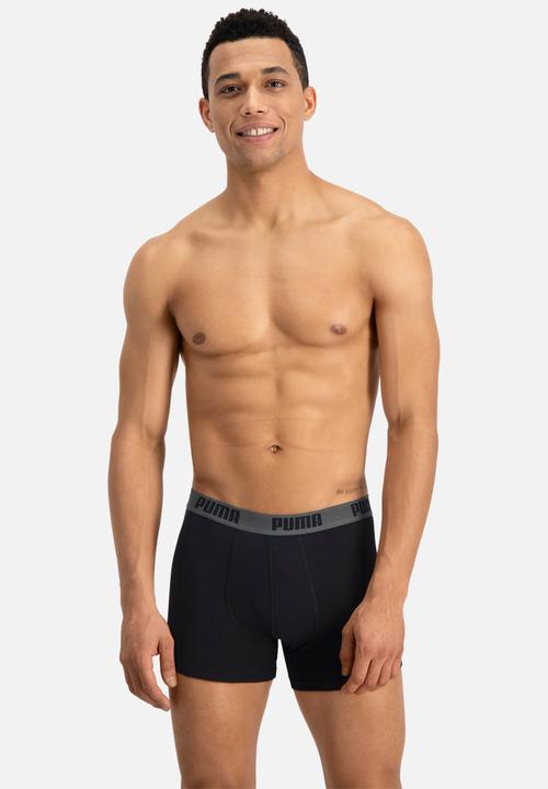 PUMA - Puma basic boxer 2 pack - dark grey melange & black